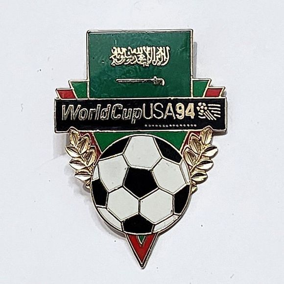 1994 World Cup FIFA Saudi Arabia Flag Pin Mascot National Team‎ Peter Davis Og - Picture 1 of 5
